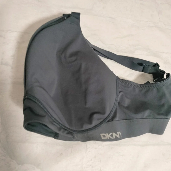 DKNY Women's Gray Bra Wireless Sz Large Comfort - Picture 5 of 7